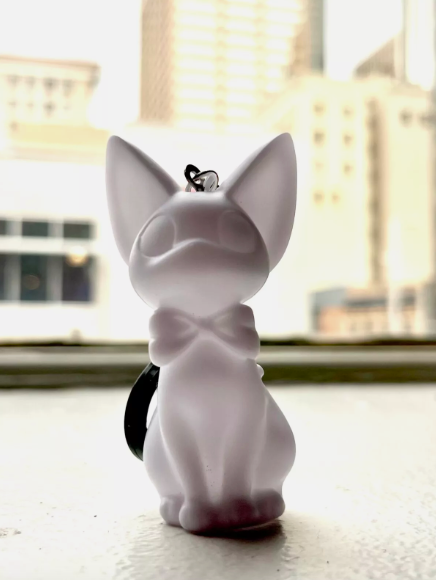 DIY Fluid Cat Figurine Keychain Unpainted Crafts Hobbies Gift Cute
