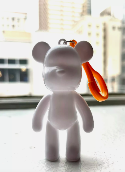 DIY Fluid Bear Figurine Keychain Unpainted Crafts Hobbies Gift Cute