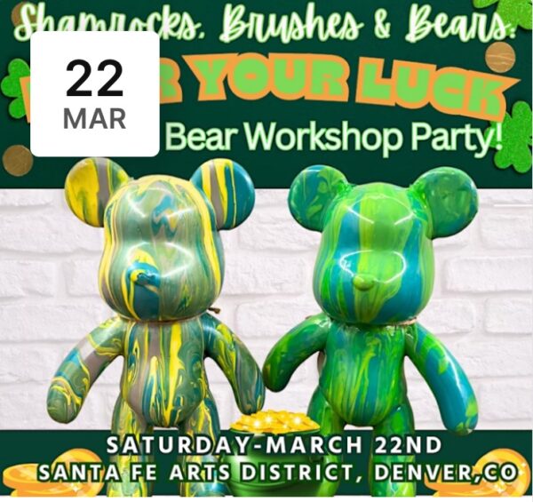 Sat 03/22 - 12:30pm Ticket - Shamrocks, Brushes & Bears: Pour Your Luck Fluid Bear Workshop Party!