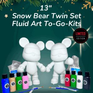 13” Snow Bear Twin Set Fluid Art To-Go Kit