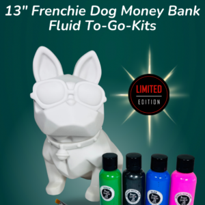 13” Frenchie Dog Money Bank- Fluid Art To-Go Kit