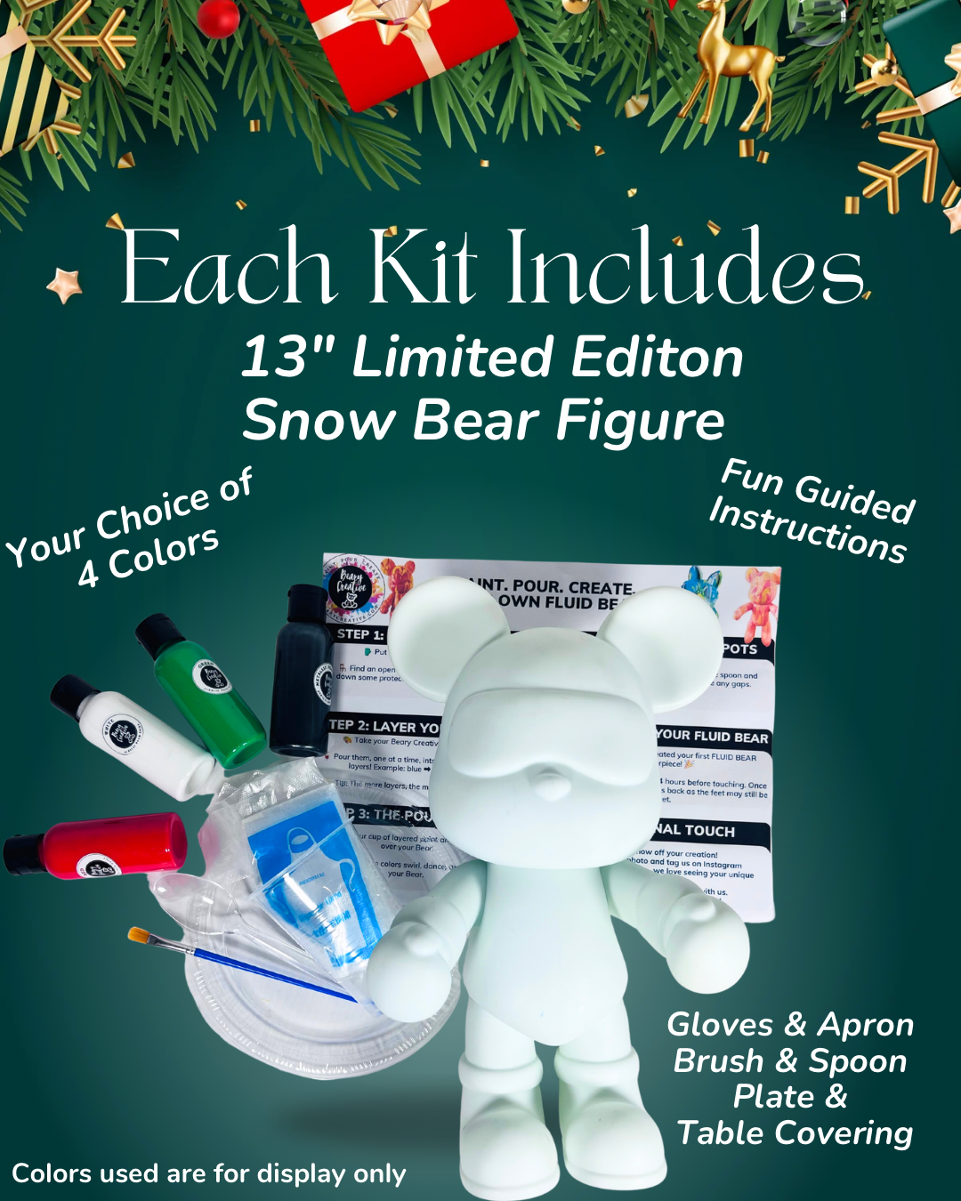 13” Snow Bear Fluid Art To-Go Kit - Image 2